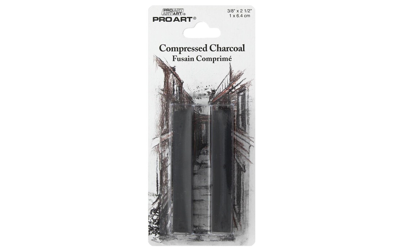 Pro Art Charcoal Compressed Charcoal Sticks, dark grey, for charcoal  drawing, sketching, shading, charcoal art supplies. 2 count charcoal sticks  for
